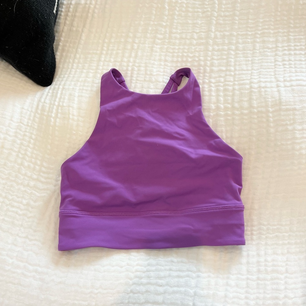 Lululemon “Midnight Magenta” high neck energy bra